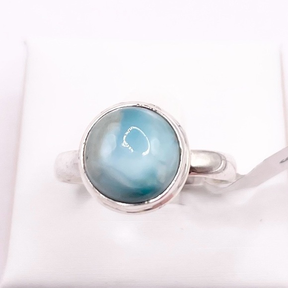 Size 9 Larimar 925 Sterling Silver Ring